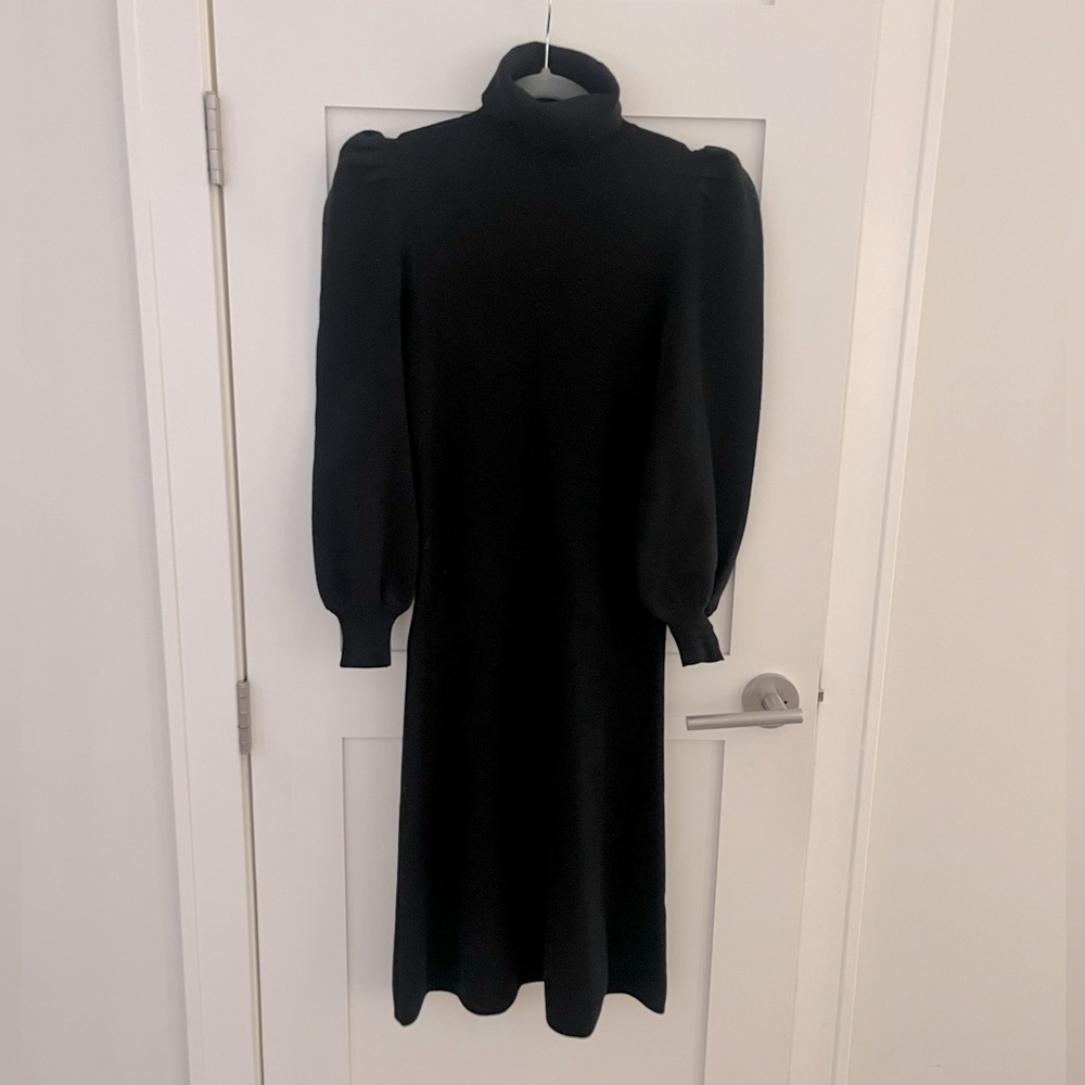 Black Long Sleeved Turtleneck Sweater Dress